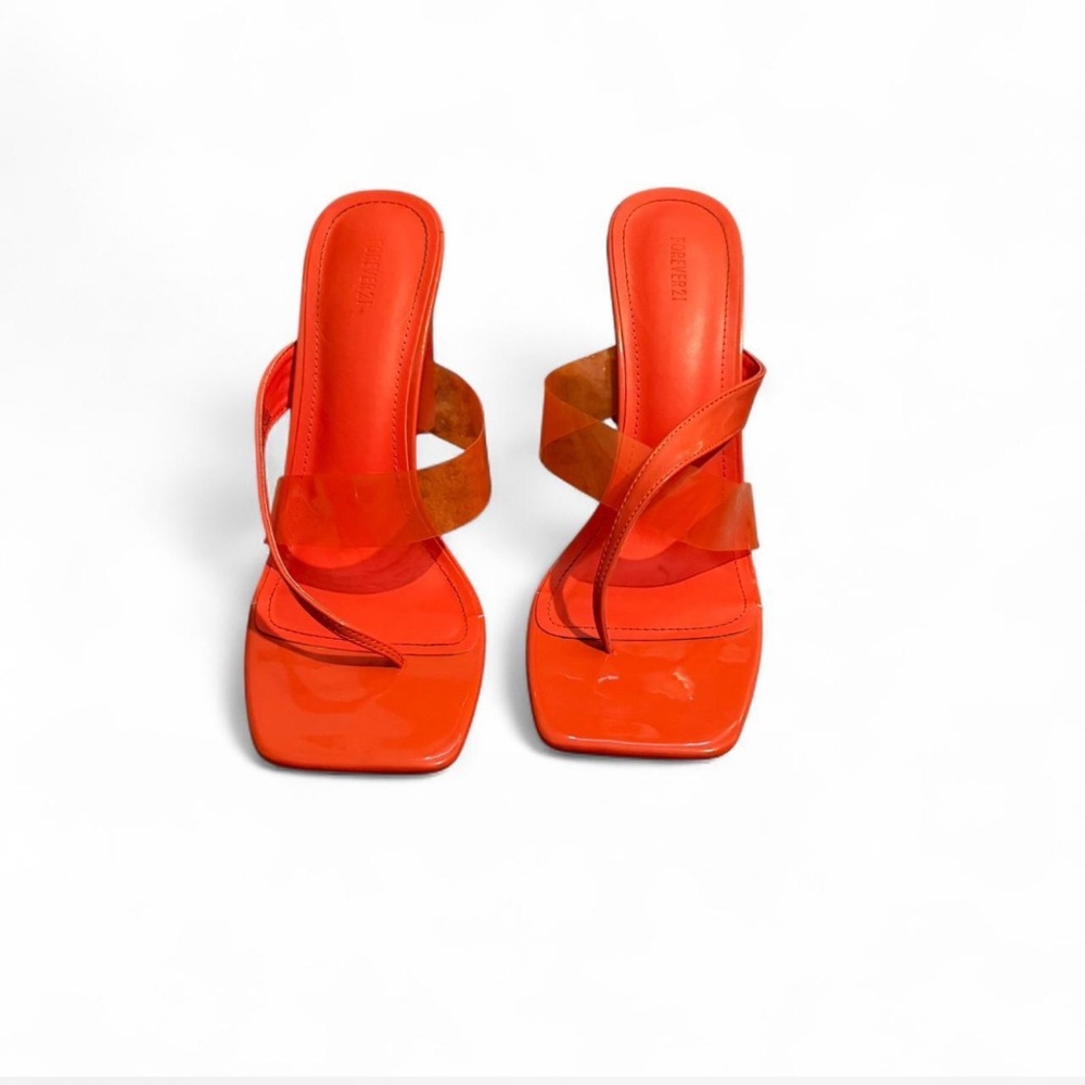 Forever 21 Bright Orange Heeled Sandals